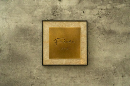 Brass frame 150×150mm(Fukuda) – ミッドセンチュリー表札 MICS(ミクス)